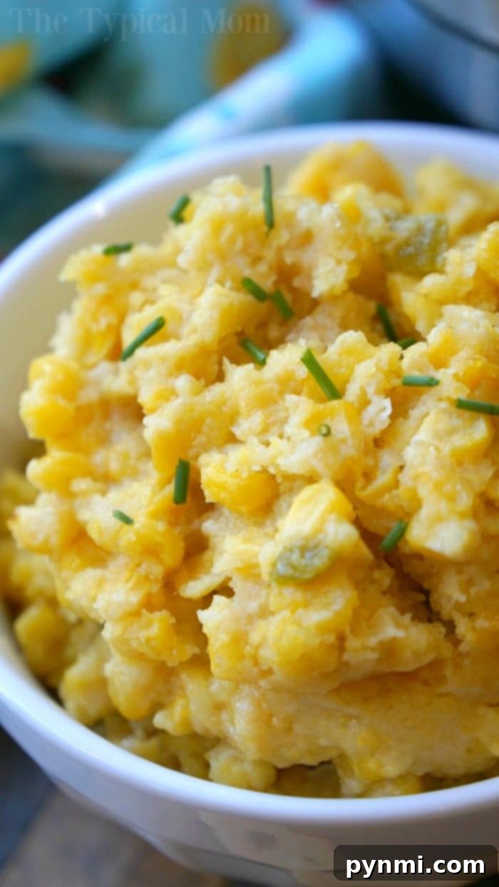 A bowl of instant pot corn casserole recipe.