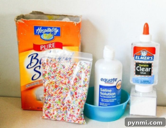 Baking Soda Slime without Borax - Child playing with homemade slime
