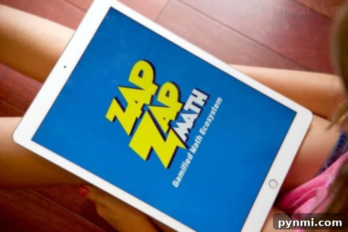 Interactive Math Games for Kindergarteners with Zap Zap Math A child happily playing with the Zap Zap Math app on a tablet, showcasing interactive math learning