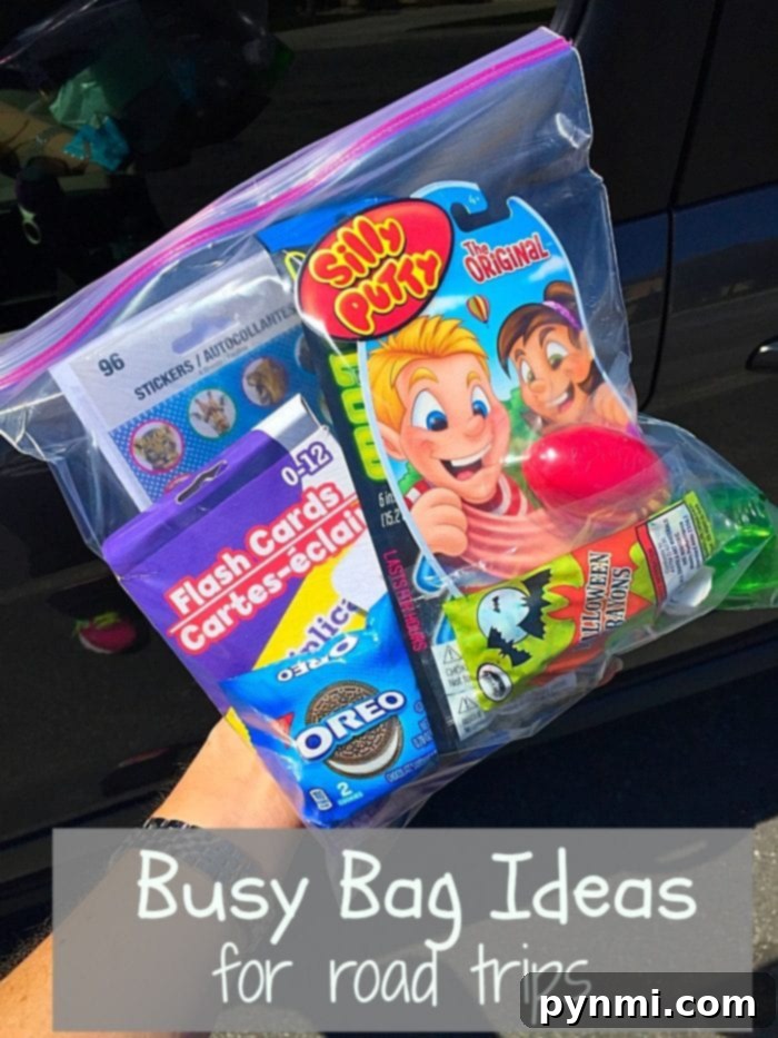 kids busy bags for long road trips