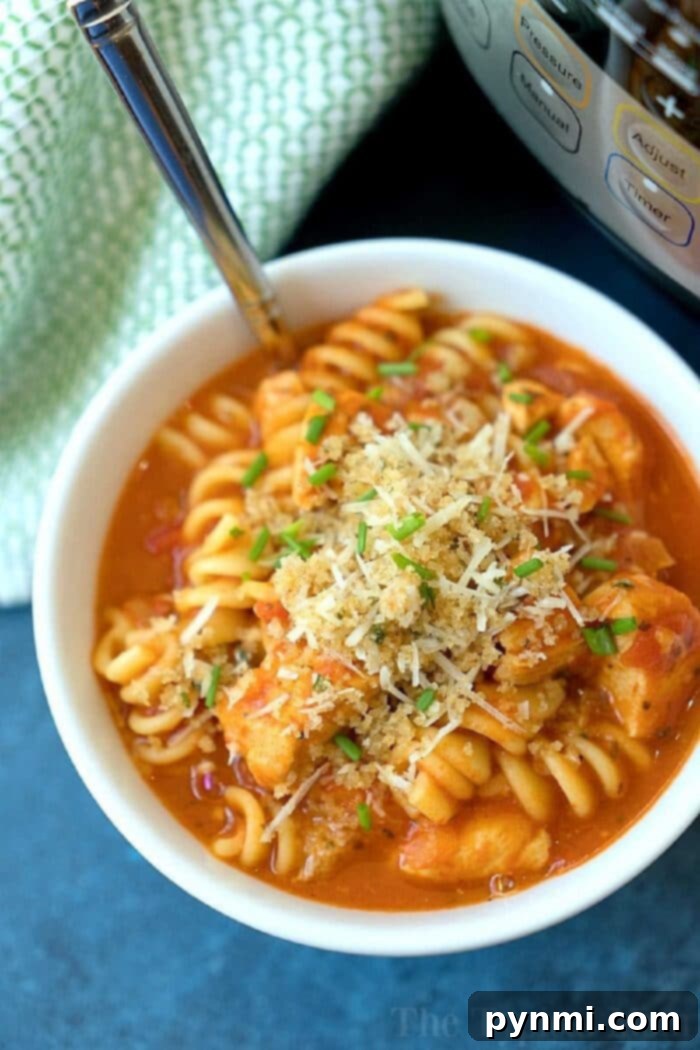 Instant Pot Chicken Parmesan Casserole - a quick and delicious family dinner solution.