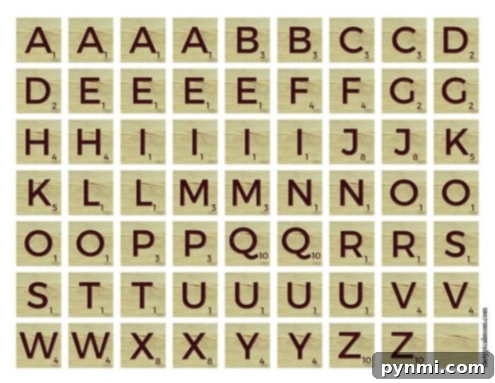 Printable Scrabble Tiles: Free Download 2 Collection of free Printable Scrabble Tiles for word games