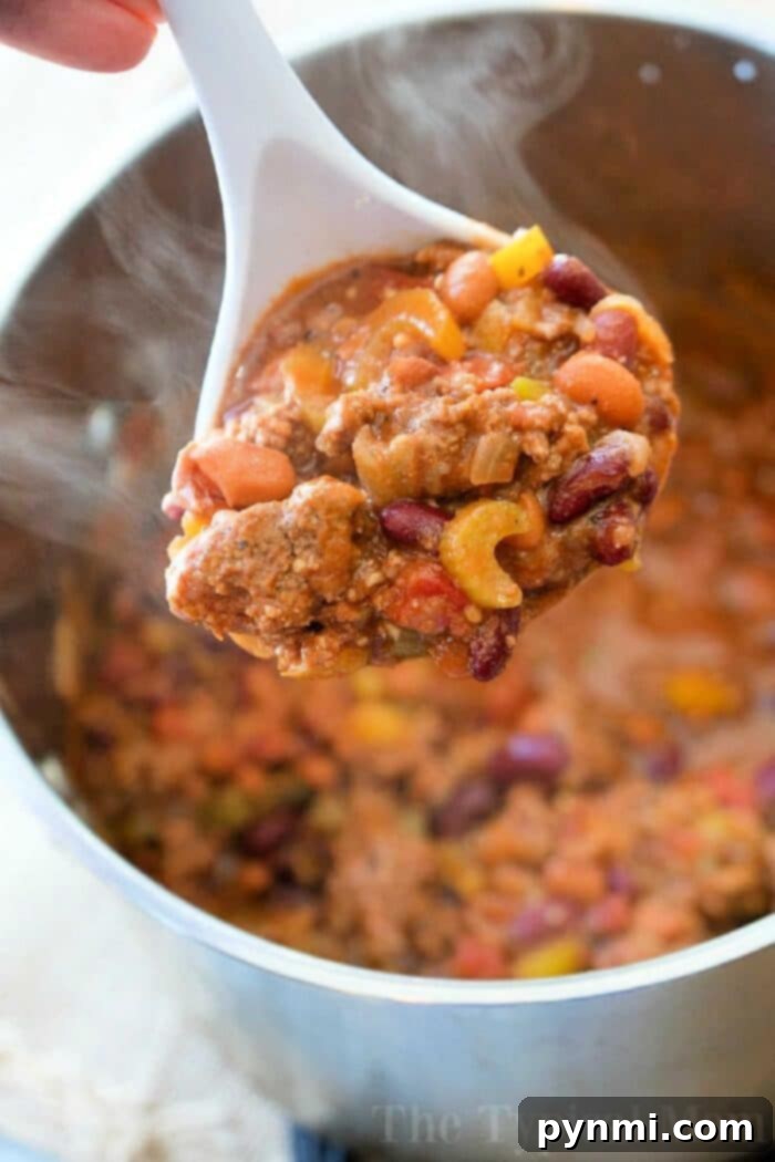 Bloody Mary Chili in a bowl, ready to be served