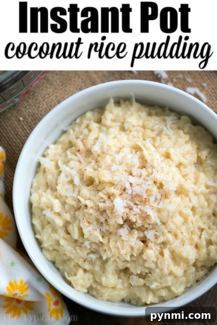 instant pot coconut rice pudding