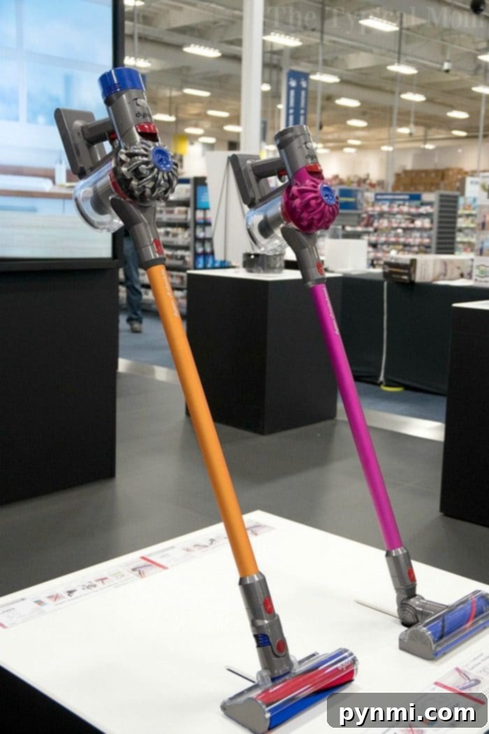 Dyson vacuums and air purifiers on display at Best Buy