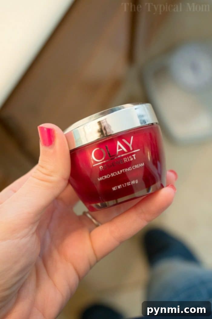 Forty's Game Changer 2 Olay Regenerist Micro-Sculpting Cream and Ultimate Eye Cream used in the challenge.
