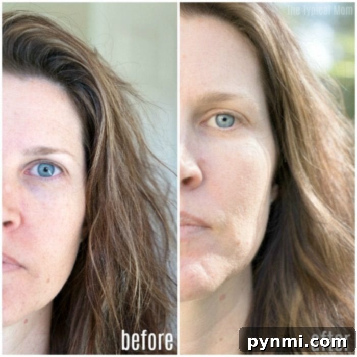 Olay 28-Day Challenge Results: A Visual Transformation Visual progress of skin improvement over 28 days using Olay products.