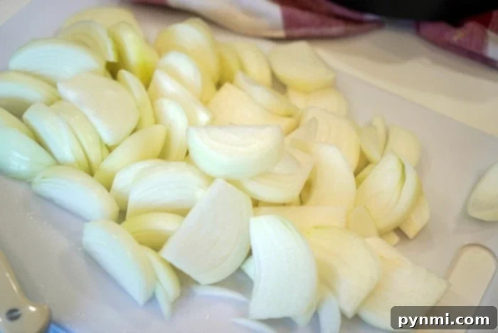 Quick Comfort Crockpot Beef Stew 2 sliced onions for beef stew
