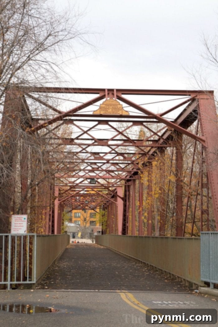 Exploring the scenic bridge and river near Boise State University. Pedestrian bridge over the Boise River near Boise State University