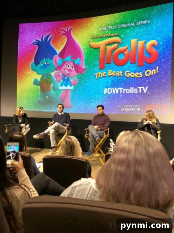 Trolls The Beat Goes On! Netflix Series Trolls characters Poppy and Branch on screen