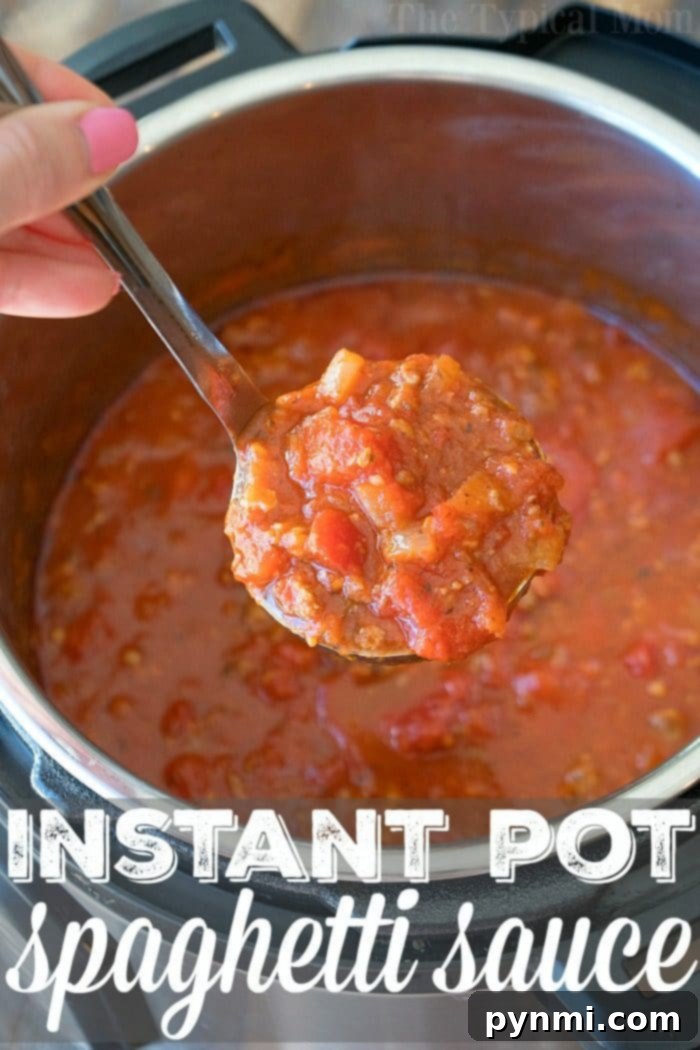 Quick and easy Instant Pot spaghetti sauce for weeknights. Instant Pot Spaghetti Sauce 2