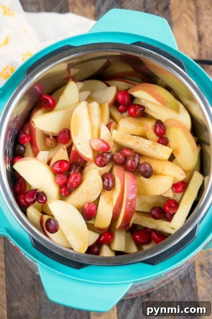 Instant Pot Cranberry Applesauce, a festive twist on a classic