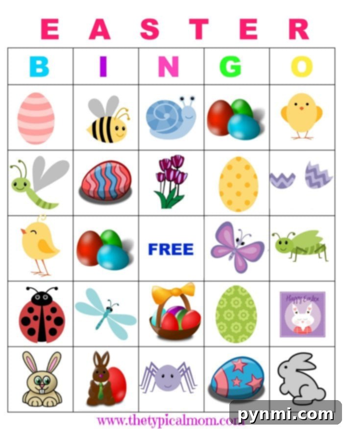 Engaging Easter Bingo Game for Kids A festive Easter Bingo game with colorful markers and cards.