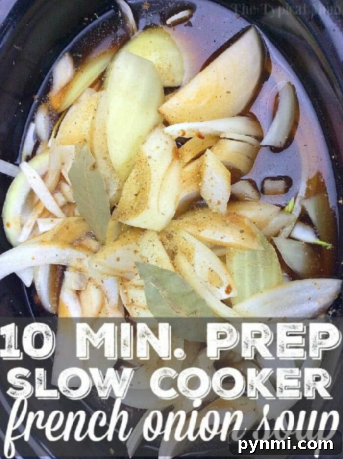 Easy Crockpot French Onion Soup: a comforting meal ready to serve