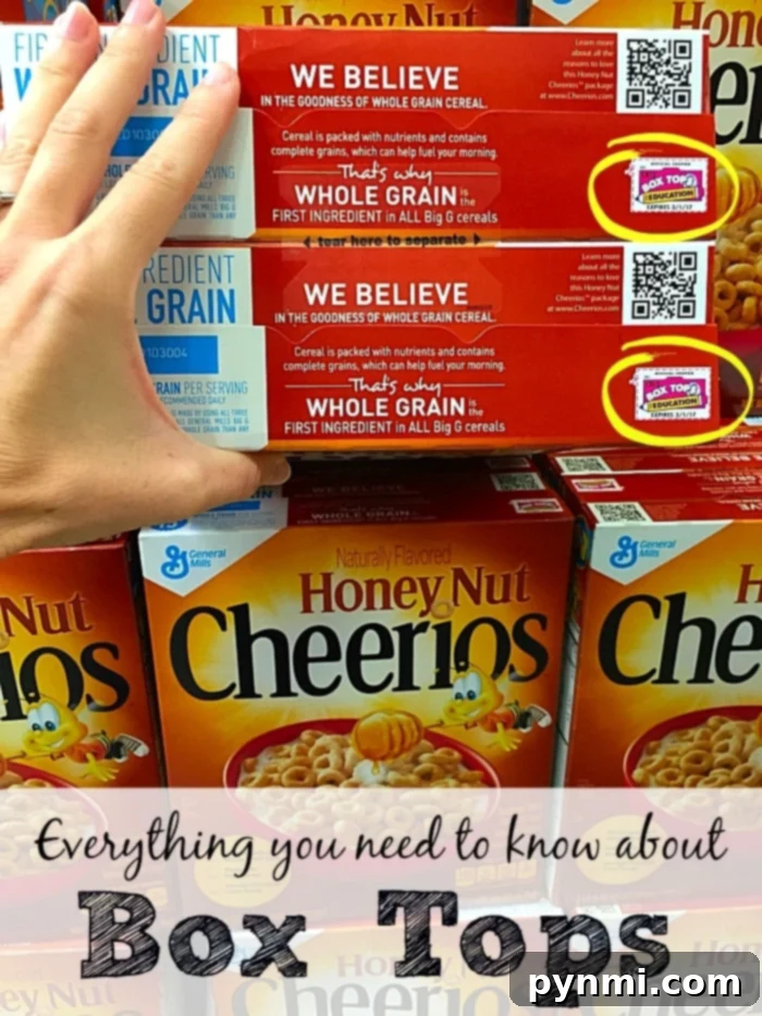 Box Tops program – illustrating how everyday grocery purchases can benefit schools through passive fundraising.