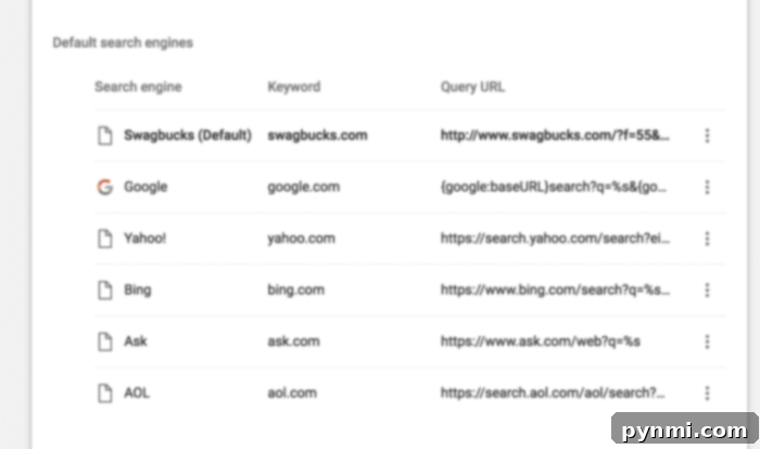 Browser settings to earn points with search engine