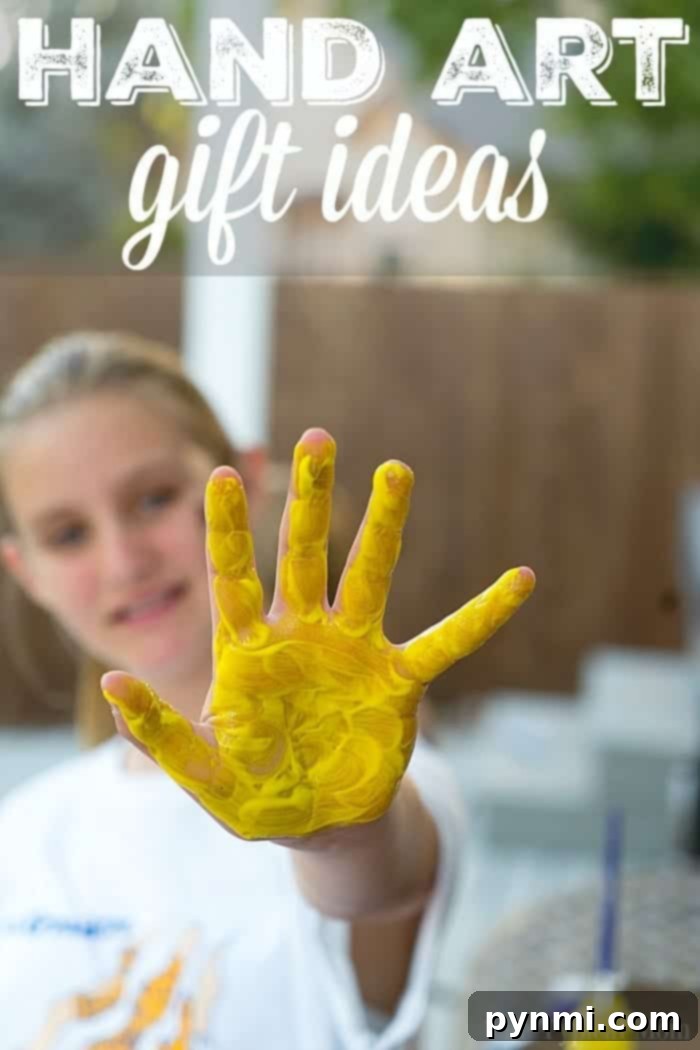 Variety of Handprint Gift Ideas for Thoughtful Appreciation Collage of various handprint gift ideas for appreciation, including frames and decorated items
