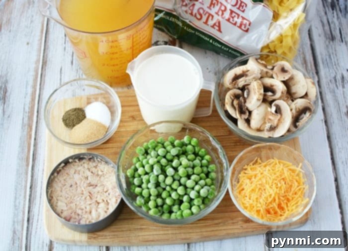 Pressure Cooker Tuna Noodle Casserole with melted cheese and fresh parsley