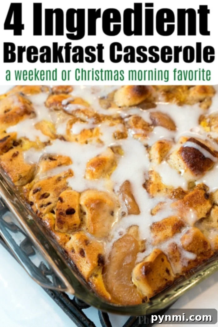 Cinnamon roll breakfast casserole with blueberries or apples is amazing! Served for brunch or on Christmas morning it is a great way to make cinnamon rolls into a fruit casserole that everyone will love. Feeds 12 and costs under $10 to make which is a winner in my book! #cinnamonroll #casserole #breakfast #blueberry #fruit #breakfastcasserole breakfast casserole with fruit