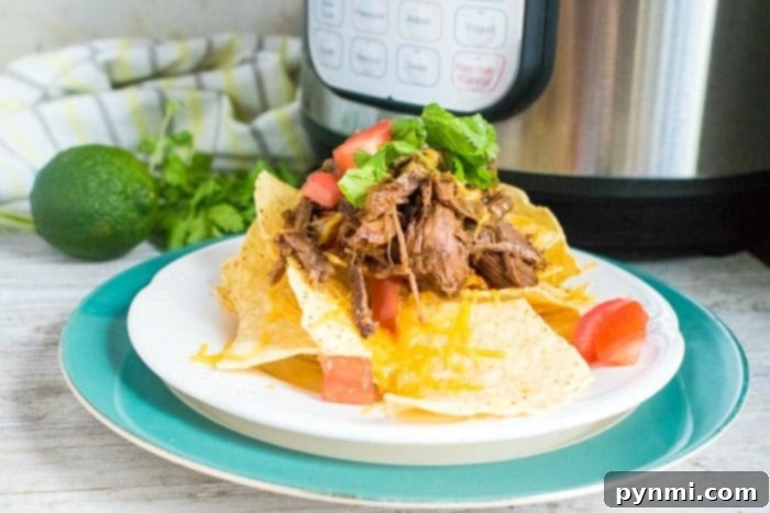 Instant Pot Shredded Beef - Ready for tacos and more.