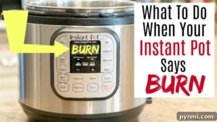Troubleshoot Instant Pot Burn Notice 5 Instant Pot with 'burn on instant pot' text overlay