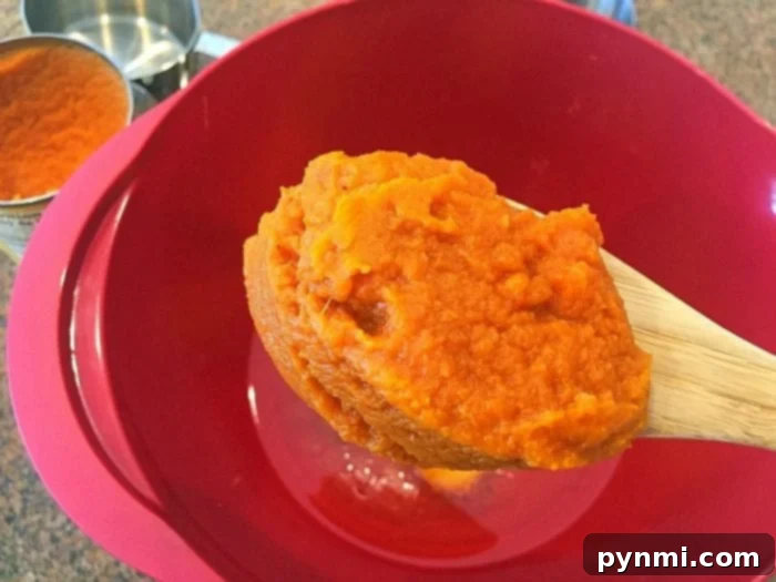 Fresh pumpkin ready for use in a delicious pumpkin pie dump cake recipe.