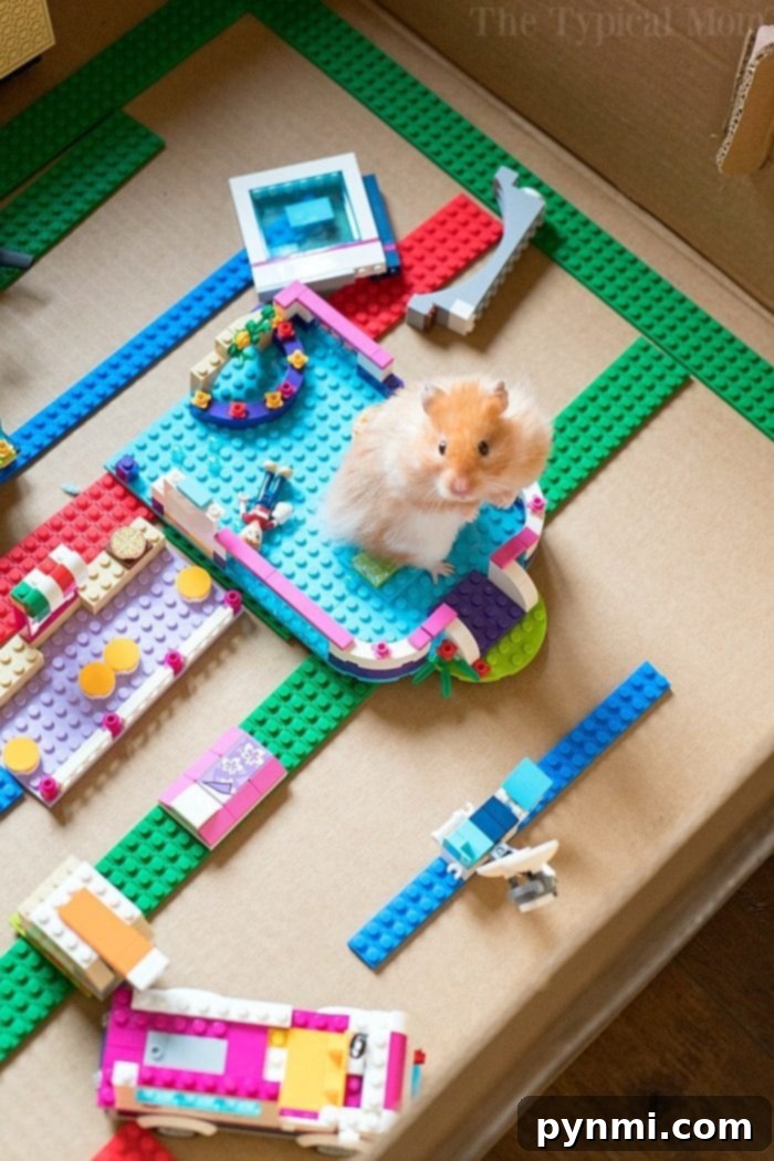 Toy block tape that's compatible with building bricks you already have at home! Sticky and reusable it's super fun! Kids building with toy block tape on various surfaces, creating an imaginative play scene.
