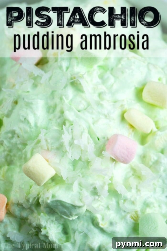 Ingredients for Pistachio Pudding Ambrosia including Jello pistachio pudding mix