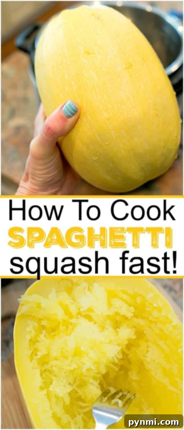How to cook spaghetti squash fast in an Instant Pot, oven or microwave!! #spaghettisquash #instantpot #oven #microwave #fast instant pot spaghetti squash