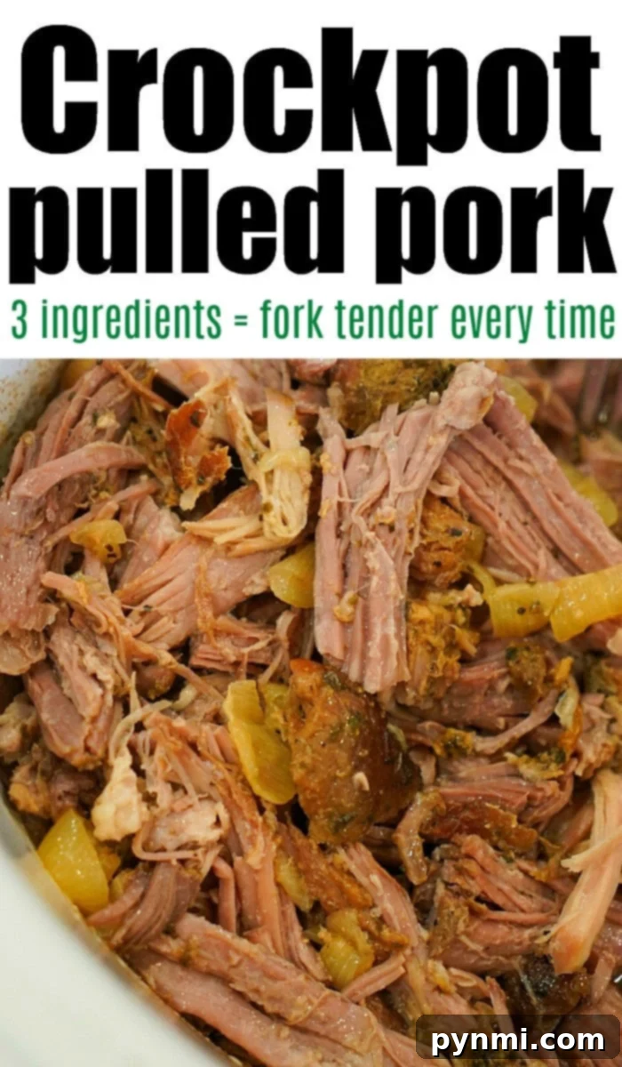 Sweet and Smoky Dr Pepper Slow Cooker Pulled Pork 6 Perfectly cooked Crockpot pulled pork, ready to be shredded and enjoyed.