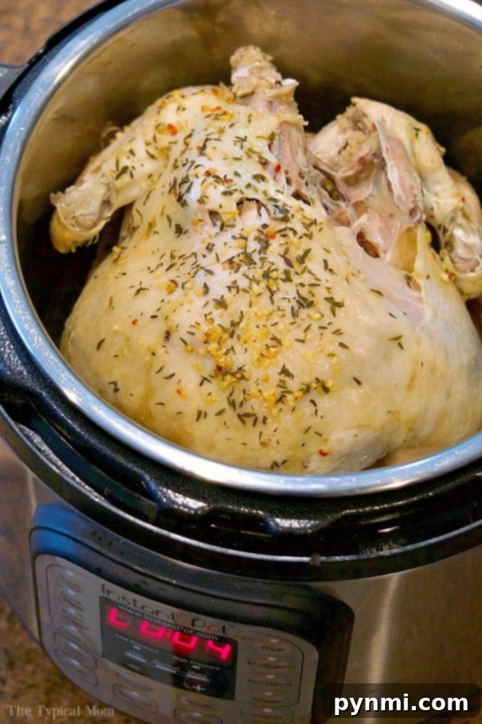 Learn how to cook a whole chicken in your Instant Pot for tender, versatile meals, with specific cook times provided. #instantpot #pressurecooker #chicken #howtocook #frozen #fresh #cook #times Whole chicken cooked in Instant Pot