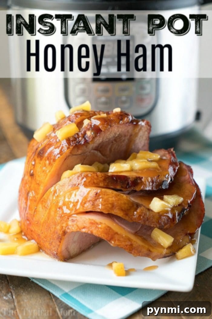 Effortless Instant Pot Thanksgiving 6 A succulent Instant Pot Ham, glazed to perfection, making a fantastic alternative main dish for Thanksgiving.