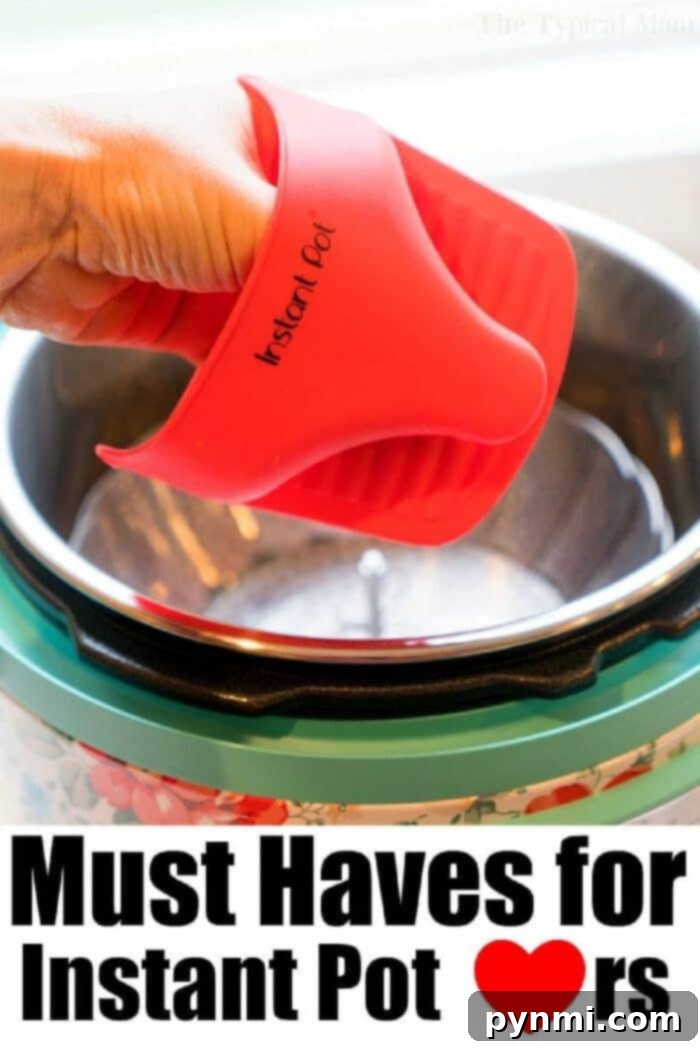 Instant Pot accessories for Instant Pot lovers, it may be yourself! Need a gift guide for Instant Pot fanatics in your family, it's here. #instantpot #giftguide #accessories #best #thetypicalmom #tips instant pot duo crisp accessories