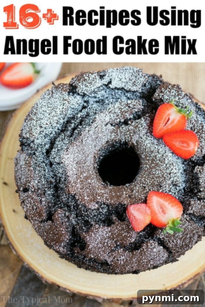 Angel Food Cake Mix Recipes - A perfectly baked angel food cake on a cooling rack