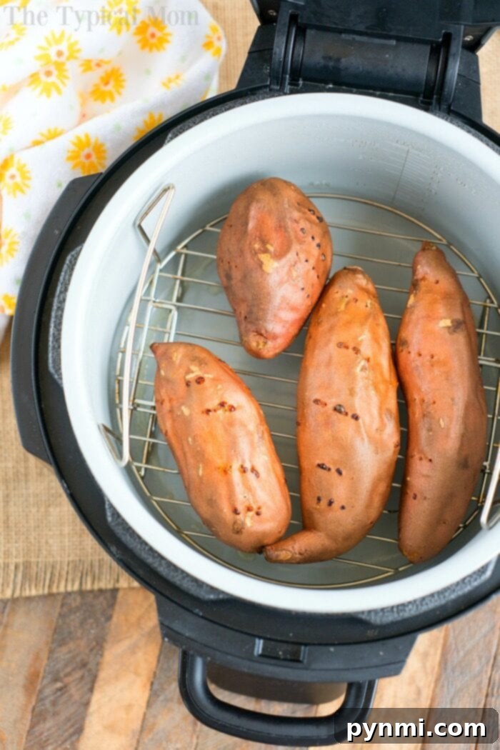 Instant Pot sweet potato casserole is the perfect Thanksgiving side dish or make it year round and serve it with dinner as a real treat! #instantpot #pressurecooker #sweetpotatoes #sweetpotatocasserole #sidedish #instantpotrecipes #thetypicalmom #thanksgiving ninja foodi potatoes: Versatile sweet potato cooking