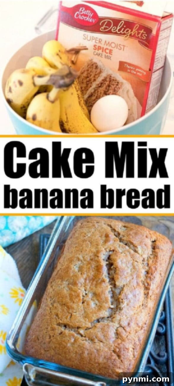 A delicious slice of cake mix banana bread with chocolate chips, ready to eat.