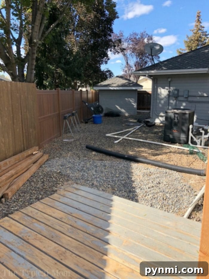 DIY fire pit spot ready for construction
