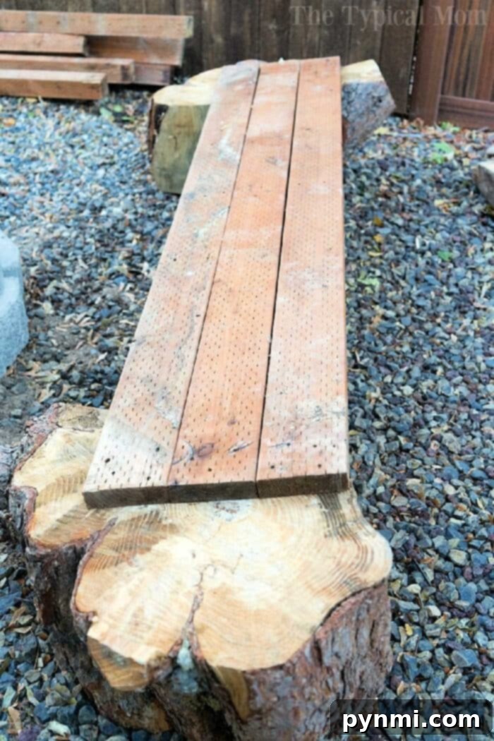 DIY Bench using repurposed wood