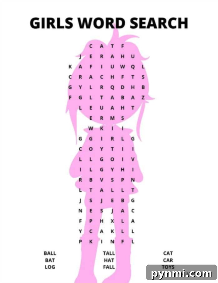 Kindergarten Word Search with boy character