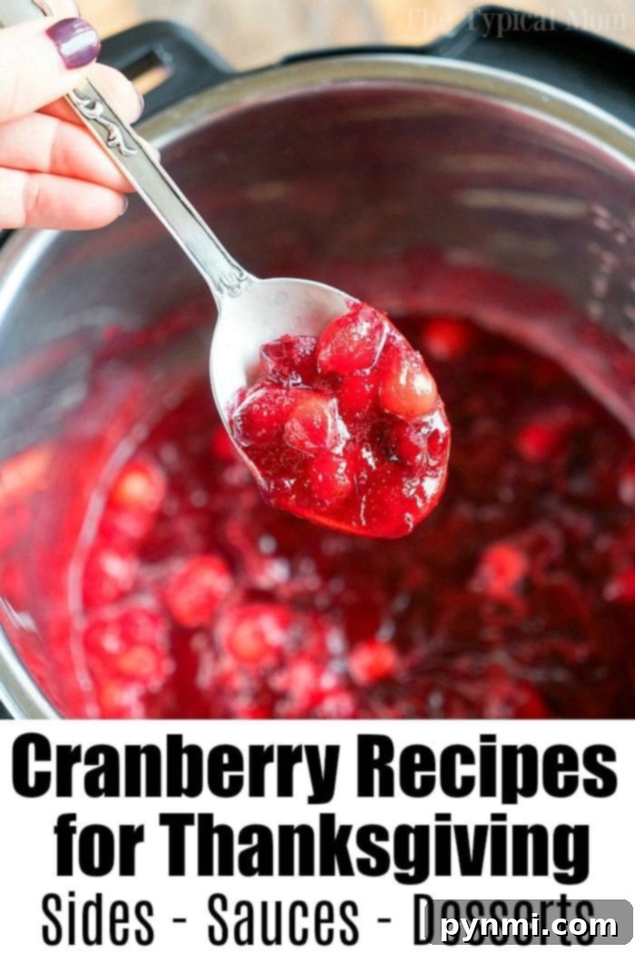 Here is a long list of cranberry recipes for Thanksgiving you can follow to make cranberry drinks, side dishes, appetizers, desserts and more. #cranberry #recipes #thanksgiving #sidedishes #drinks #desserts Cranberry Recipes for Thanksgiving