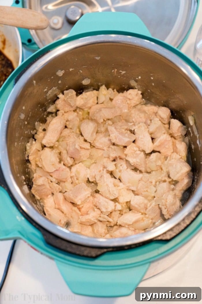 Pressure cooker sesame chicken ready to eat