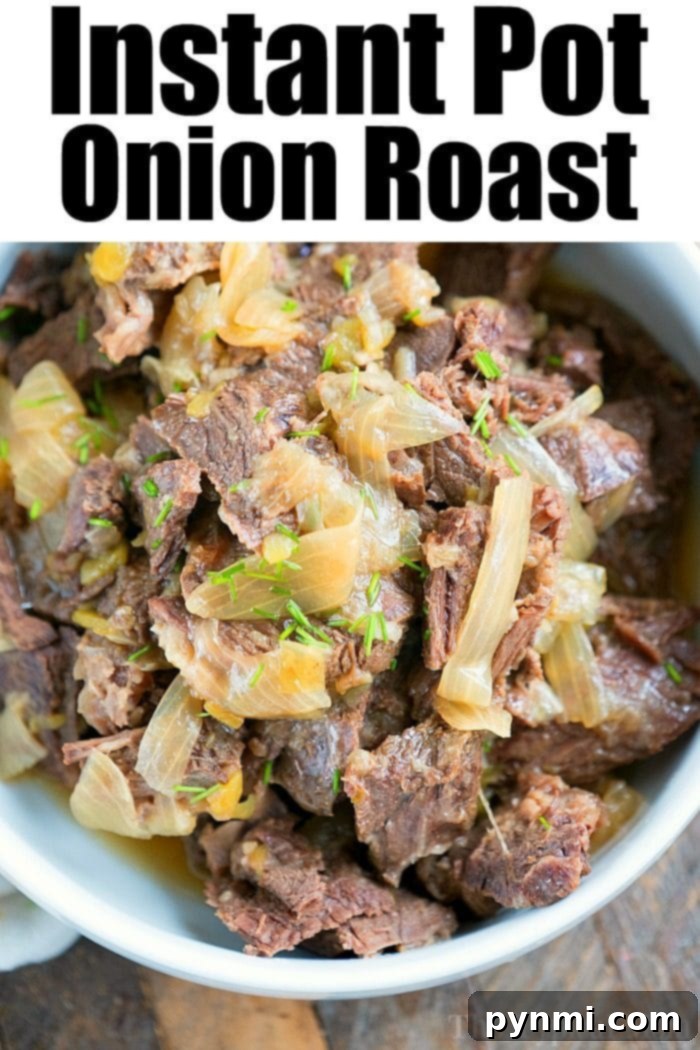 Effortless French Onion Pressure Cooker Roast 5 Instant Pot French Onion Pot Roast, a flavorful and tender beef dish.