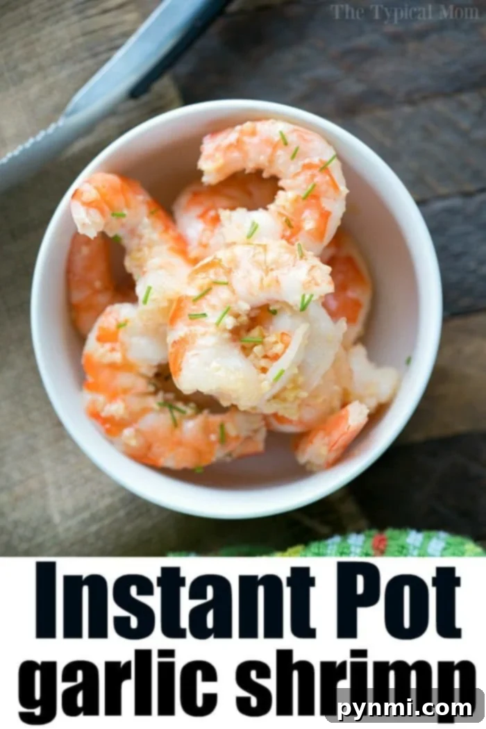 Fast Instant Pot Shrimp Recipe 10 Close-up of Instant Pot shrimp in a bowl