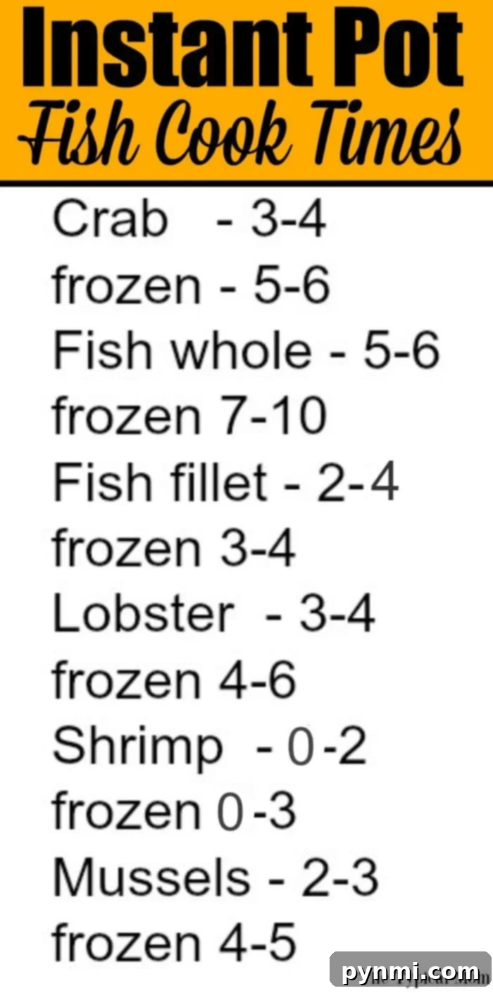 Fast Instant Pot Shrimp Recipe 5 Instant Pot fish cooking times chart
