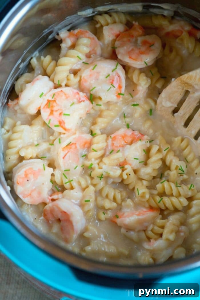 instant pot shrimp alfredo pasta