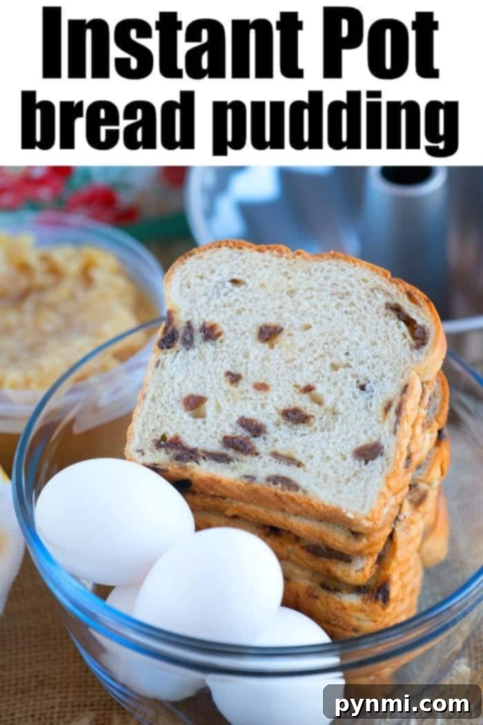 pressure cooker bread pudding