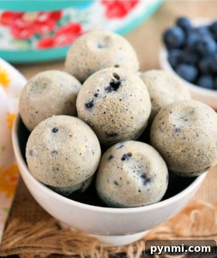 Cloud-Soft Instant Pot Blueberry Muffins 2 Delicious Instant Pot Blueberry Muffins in a silicone egg mold, freshly prepared and ready for a quick breakfast