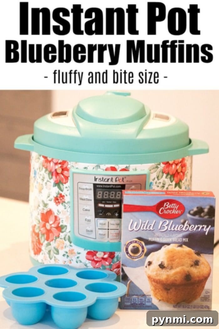 Cloud-Soft Instant Pot Blueberry Muffins 4 Close-up of a boxed blueberry muffin mix, highlighting the ingredients required for preparation