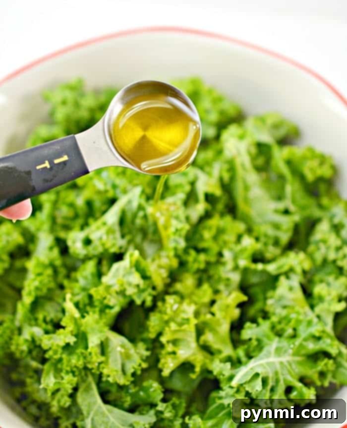Crispy Ninja Foodi Air Fryer Kale Chips 3 A bowl of fresh kale, ready to be transformed into chips.