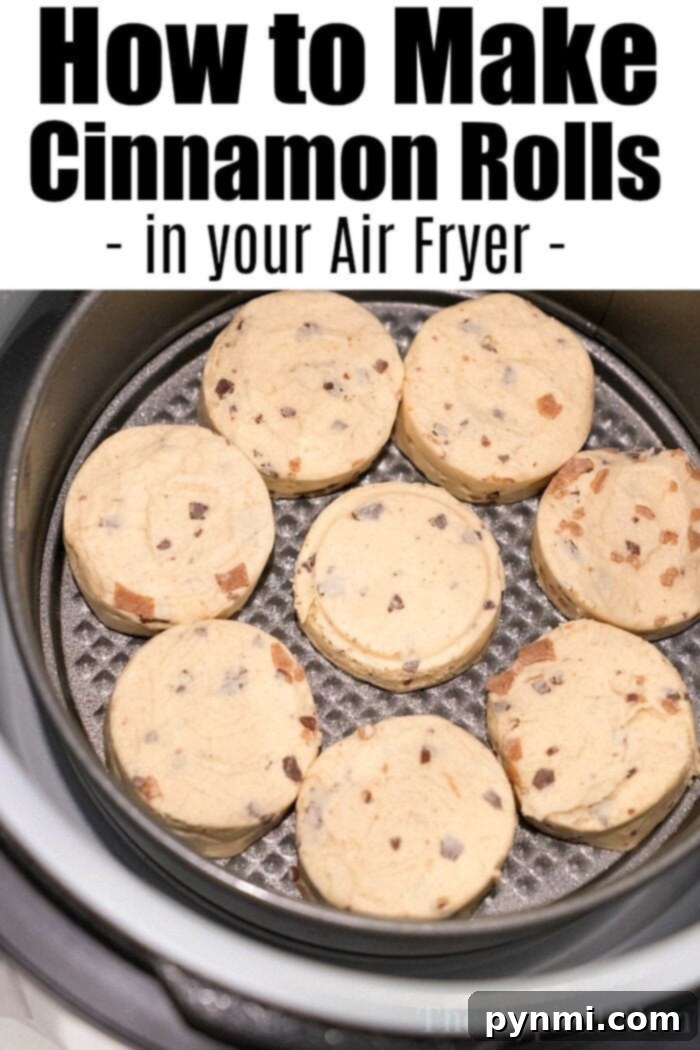 Air Fryer Cinnamon Rolls ready to serve